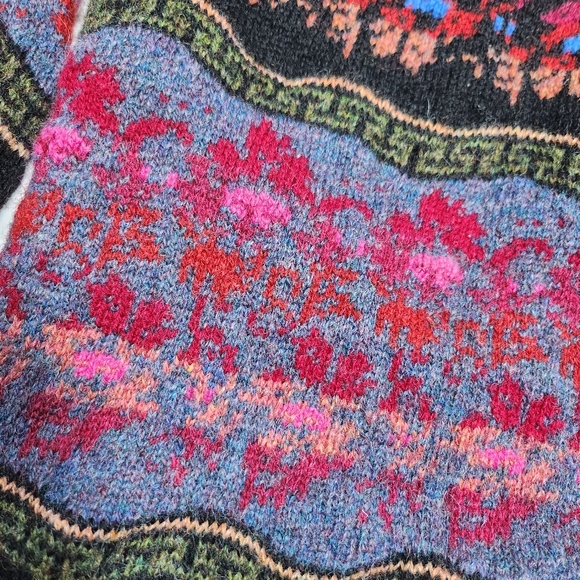 Icelandic Design | Vibrant Wool Button Up Sweater Coat AS-IS | Med/Large - Picture 3 of 12